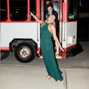 Amsale Sophia Bridesmaids Dress | Forest Green | Size 14